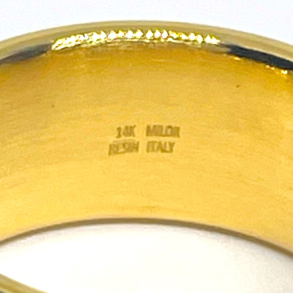 New Milor Resin 14k Gold Wide Ring Band Size 8 - Picture 5 of 6